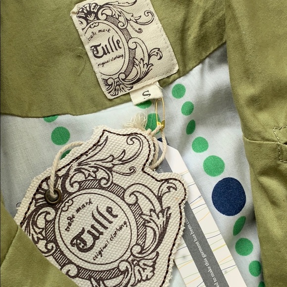 SOLD NWT Tulle Light Green Jacket Sz Small - Picture 4 of 9